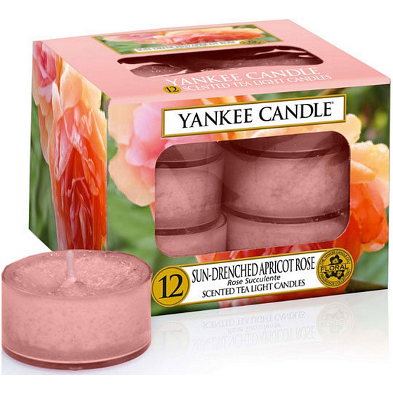 Yankee Candle Sun Drenched Apricot Rose - Scented Tealight Candle 12 x 9.8 g