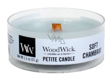 WoodWick Soft Chambray - Čisté prádlo vonná svíčka s dřevěným knotem sklo petite 31 g