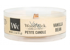 WoodWick Vanilla Bean - Vanilla pod scented candle with wooden wick petite 31 g
