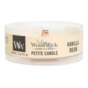 WoodWick Vanilla Bean - Vanilla pod scented candle with wooden wick petite 31 g
