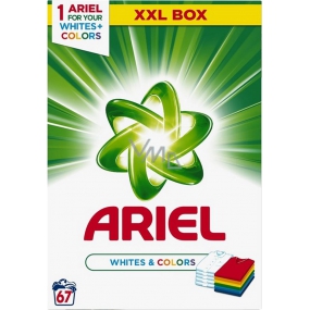 Ariel Whites + Colors washing powder for colored and white linen boxes 67 doses of 5,025 kg