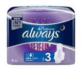 Always Platinum Ultra Night sanitary pads with wings 6 pieces