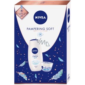 Nivea Pampering Soft Creme shower gel for women 250 ml + Care nourishing cream 100 ml, cosmetic set