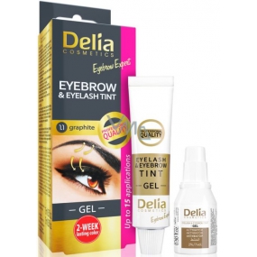 Delia Cosmetics Eyebrow Expert gel paint for eyebrows and eyelashes with activator 1.1. Graphite - gray 2 x 15 ml