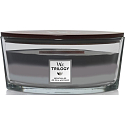 WoodWick Trilogy Mountain Air - Mountain air scented candle with wooden wide wick and glass boat lid 453 g