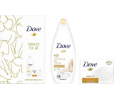 Dove Beauty For All Nourishing Silk shower gel 250 ml + Cream Oil Moroccan Argan Oil toilet soap 100 g, cosmetic set