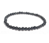Obsidian bracelet elastic natural stone, ball 4 mm / 16-17 cm, rescue stone