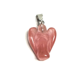 Crystal pink Angel guardian pendant natural stone hand cut 2 - 2,2 cm, stone of stones