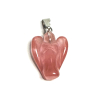 Crystal pink Angel guardian pendant natural stone hand cut 2 - 2,2 cm, stone of stones