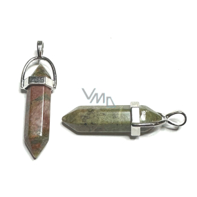 Unakite pendulum hexagon pendant natural stone 41 x 13 mm, stone of personal growth and vision