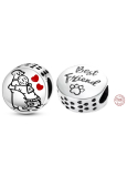 Sterling silver 925 Dog friend - forever, pet bracelet bead