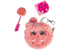 Albi 3in1 Fluffy case with pen and notepad Pink cat