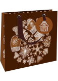 Nekupto Gift paper bag luxury 18 x 16 cm Christmas gingerbread