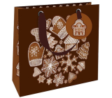 Nekupto Gift paper bag luxury 18 x 16 cm Christmas gingerbread