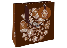 Nekupto Gift paper bag luxury 18 x 16 cm Christmas gingerbread