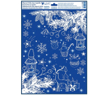 Christmas window film with glitter Lucerna 30 x 42 cm