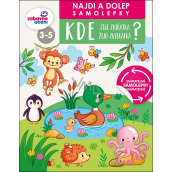 Ditipo Find and paste Where do the animals live? wipeable notebook, stickers removable, recommended age 3 - 5 years