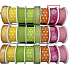 Nekupto Fabric ribbon Pink with flowers 2,5 m x 25 mm