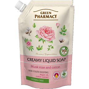 Green Pharmacy Musk Rose and Cotton liquid soap refill 460 ml