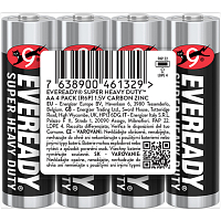 Eveready AA Zinc-Chloride Batteries, 4 pcs