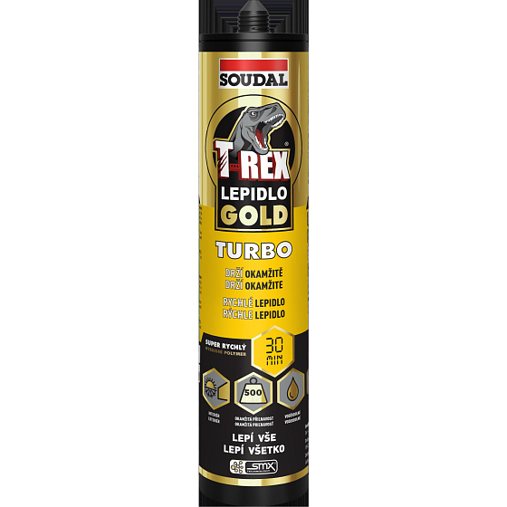 Soudal T-Rex Gold Turbo fast-curing mounting adhesive, 290 ml
