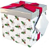 Angel Gift box folding with ribbon Christmas white with red ribbon 13 x 13 x 13 cm 1 piece