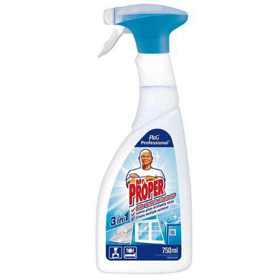 Mr. Proper 3 v1 universal disinfectant cleaner eliminates 99.99% of bacteria 750 ml spray