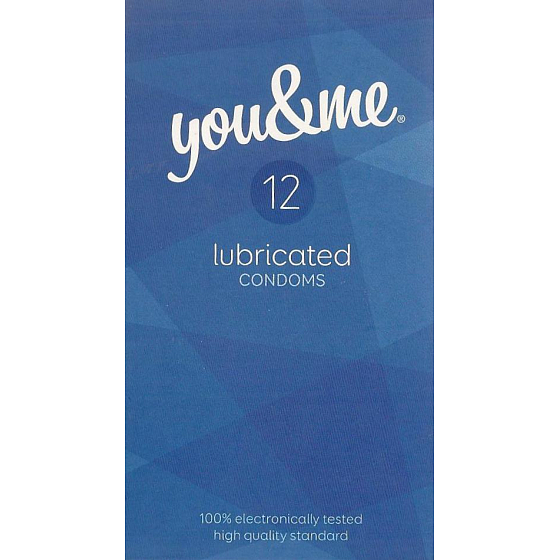 You & Me Lubricated transparent lubricated condom 12 pieces