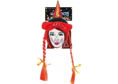 Hat with orange braids