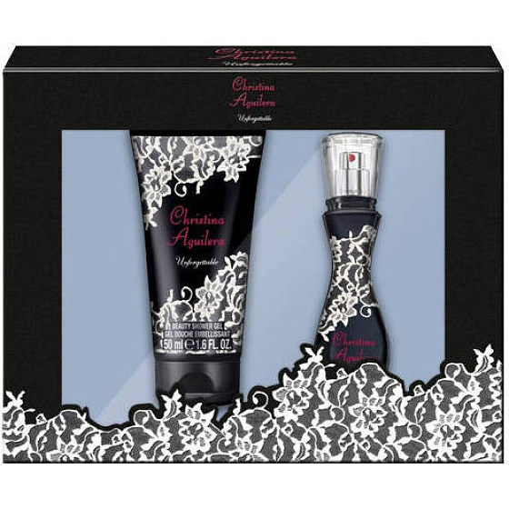 Christina Aguilera Unforgettable perfumed water for women 15 ml + shower gel 50 ml, gift set 2015