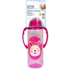 First Steps Jungle 0+ baby bottle with handles Bunny 250 ml