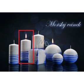Lima Aromatic spiral Sea breeze candle white - blue cylinder 60 x 120 mm 1 piece