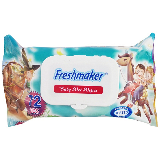 Freshmaker Baby Wet Wipes animated for children 72 pieces