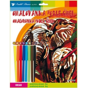 Coloring pages by numbers with markers Elephants 24 x 29 cm