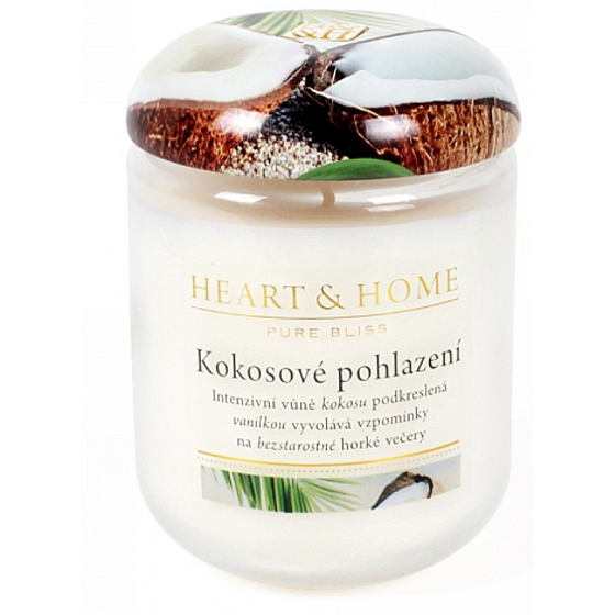 Heart & Home Coconut caress Large soy scented candle burns up to 70 hours 310 g
