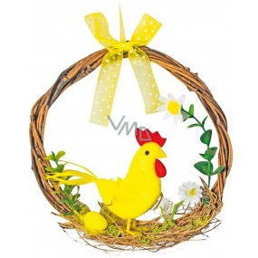 Wicker wreath for hanging faucet yellow 14 cm 1 piece