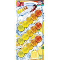 Dr. Devil WC Bicolor 5ball lemon fresh hanging WC block, 3× 35 g