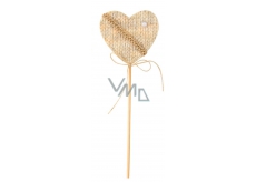 Decorated beige 6 cm heart + skewle 3738 4687