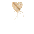 Knitted heart beige recess 6 cm + skewers