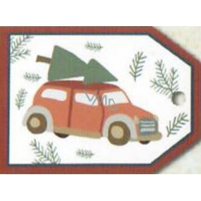 Nekupto Christmas gift cards car with a branch 5.5 x 7.5 cm 6 pieces