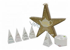 English Tea Shop Bio Star White tea, lychee, cocoa + Release for the holidays + Energy for Christmas + Immunity support - Chai + Cleansing after the holidays + Mint and watermelon, 6 pieces of tea pyramids, 12 g, gift set for hanging