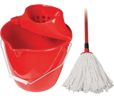 Spokar Cleaning Set Bucket, Wringer, Mop 160 g Red 1 set