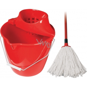 Spokar Cleaning Set Bucket, Wringer, Mop 160 g Red 1 set
