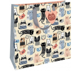 Nekupto Gift paper bag luxury 32.5 x 32.5 x 14 cm Colored cats 2036 L - LIL