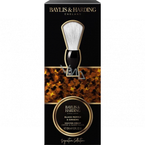 Baylis & Harding Signature Men´s Black Pepper & Ginseng Shaving Cream 100 ml + brush, cosmetic set for men