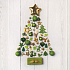 Nekupto Christmas gift cards Christmas tree with gold and green ornaments 6.5 x 6.5 cm 6 pieces