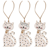 Cats with heart for hanging 7,5 cm 3 pieces