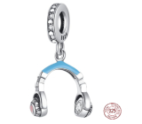 Charm Sterling silver 925 Earrings blue, pendant on bracelet interests