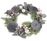 Advent wreath with pink balls and pine cones 30 cm