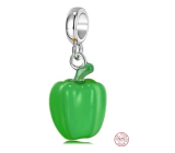 Charm Sterling silver 925 Paprika green, food pendant bracelet